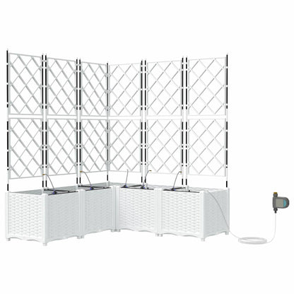 Trädgårdsplanterare 5 pcs Vit 120 x 120 x 142 cm Plast