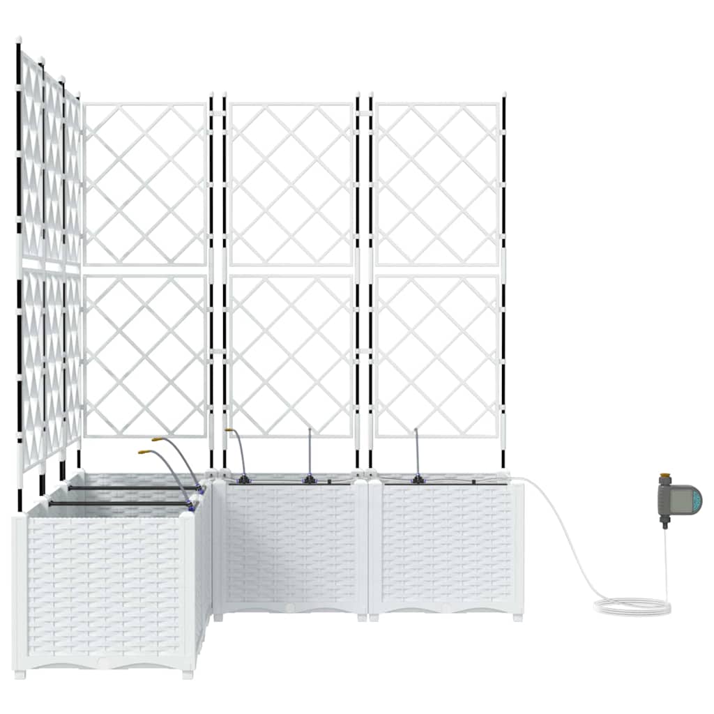 Trädgårdsplanterare 5 pcs Vit 120 x 120 x 142 cm Plast