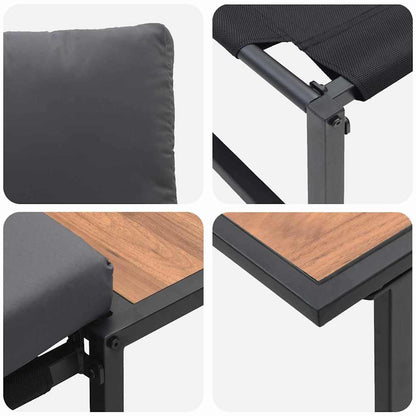 Trädgårdsoffset 2 pcs Antracit Stål