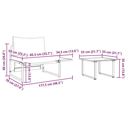 Trädgårdsoffset 2 pcs Antracit Stål