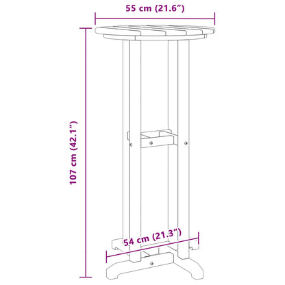 Barbord Vit 55 x 55 x 107 cm polyeten
