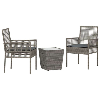 Trädgårds Bistro Set 3 pcs Grå konstrotting