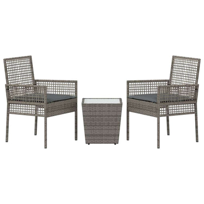 Trädgårds Bistro Set 3 pcs Grå konstrotting