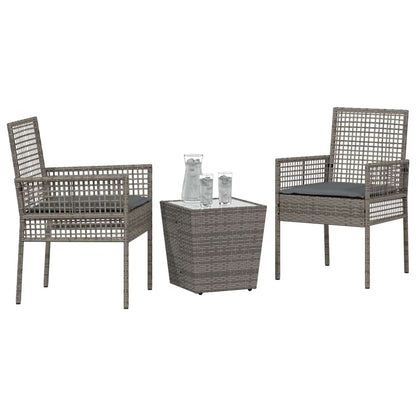 Trädgårds Bistro Set 3 pcs Grå konstrotting