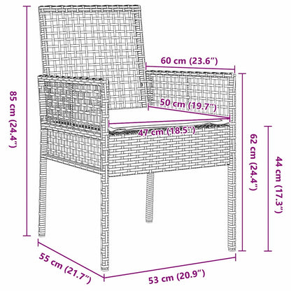 Trädgårds Bistro Set 3 pcs Grå konstrotting