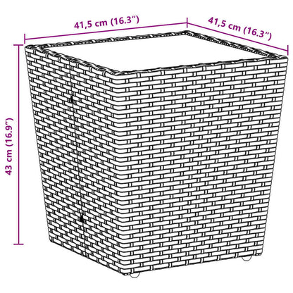 Trädgårds Bistro Set 3 pcs Grå konstrotting