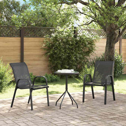 Trädgårds Bistro Set 3 pcs Svart Stål