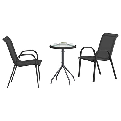 Trädgårds Bistro Set 3 pcs Svart Stål