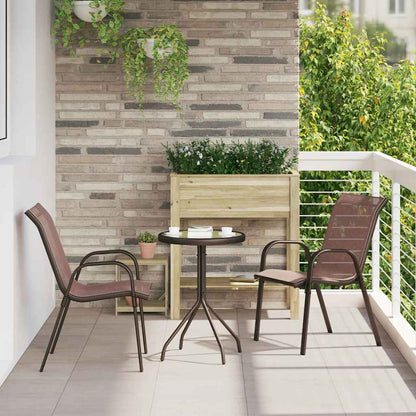 Trädgårds Bistro Set 3 pcs Brun Stål