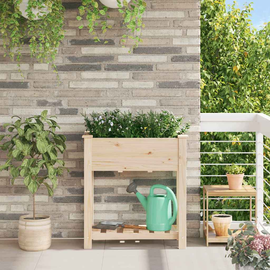 Trädgårdsplanterare Beige 71 x 37 x 76,5 cm Massivt Furu