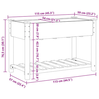 Trädgårdsplanterare Beige 115 x 59 x 76,5 cm Massivt Furu