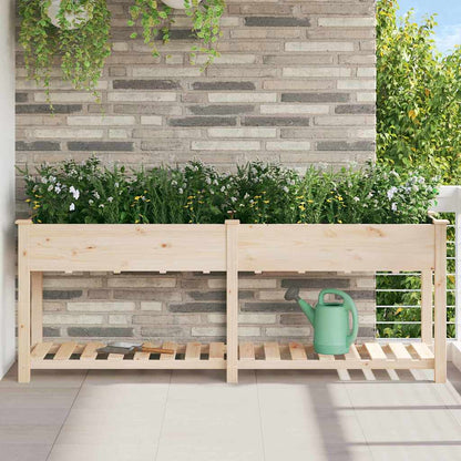 Trädgårdsplanterare Beige 203 x 53 x 76,5 cm Massivt Furu
