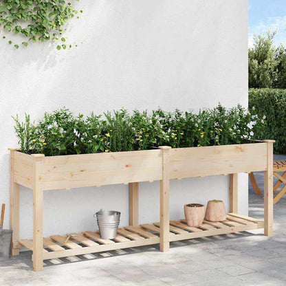 Trädgårdsplanterare Beige 203 x 53 x 76,5 cm Massivt Furu