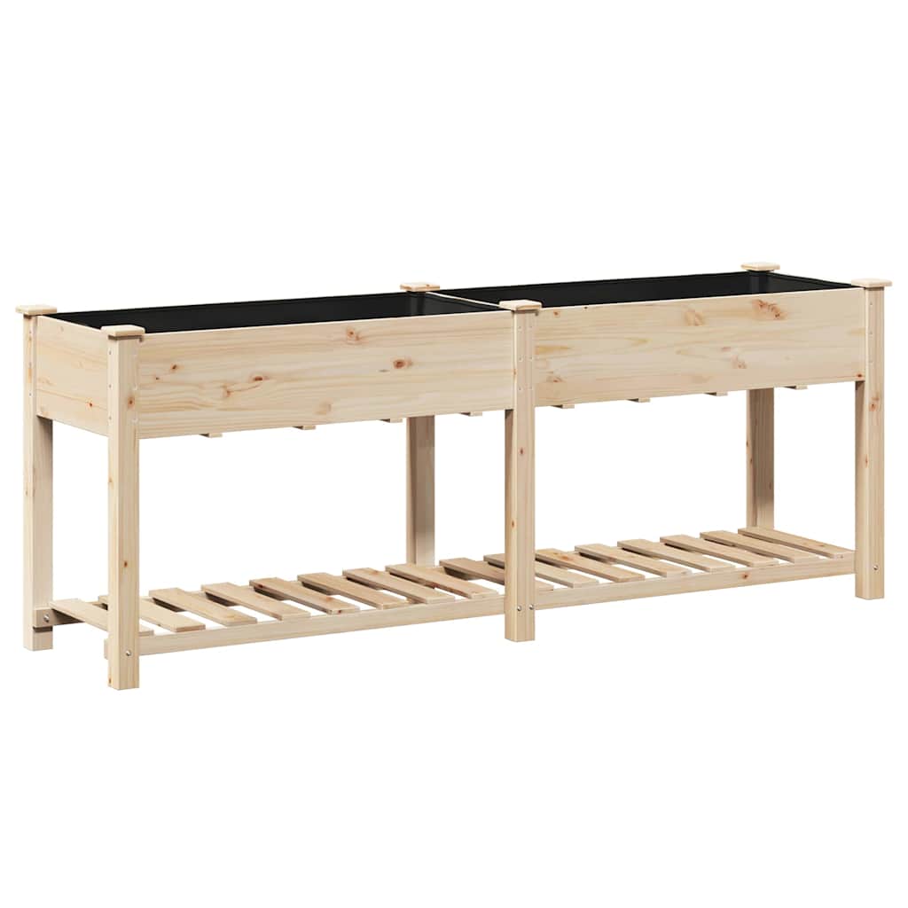 Trädgårdsplanterare Beige 203 x 53 x 76,5 cm Massivt Furu