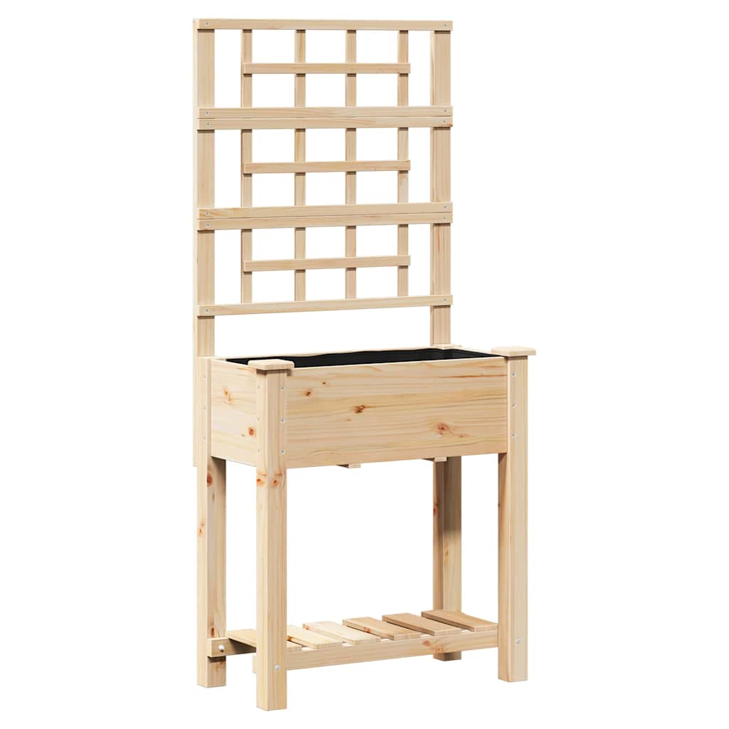 Trädgårdsplanterare Beige 71 x 38 x 152 cm Massivt Furu