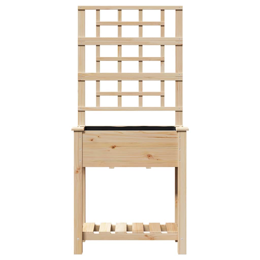 Trädgårdsplanterare Beige 71 x 38 x 152 cm Massivt Furu