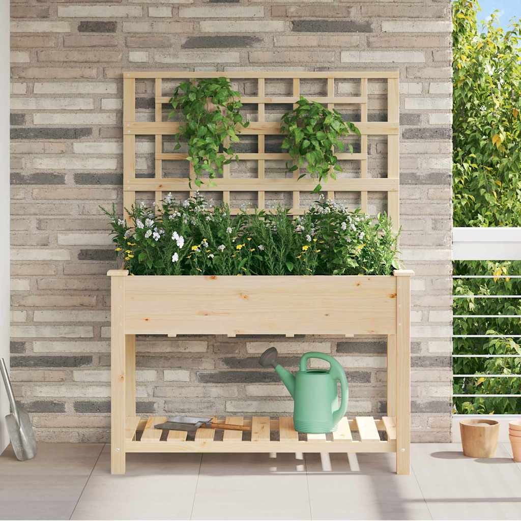 Trädgårdsplanterare Beige 115 x 60,5 x 153 cm Massivt Furu