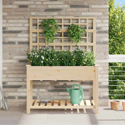 Trädgårdsplanterare Beige 115 x 60,5 x 153 cm Massivt Furu