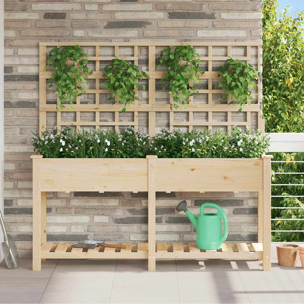 Trädgårdsplanterare Beige 161 x 46 x 152,5 cm Massivt Furu