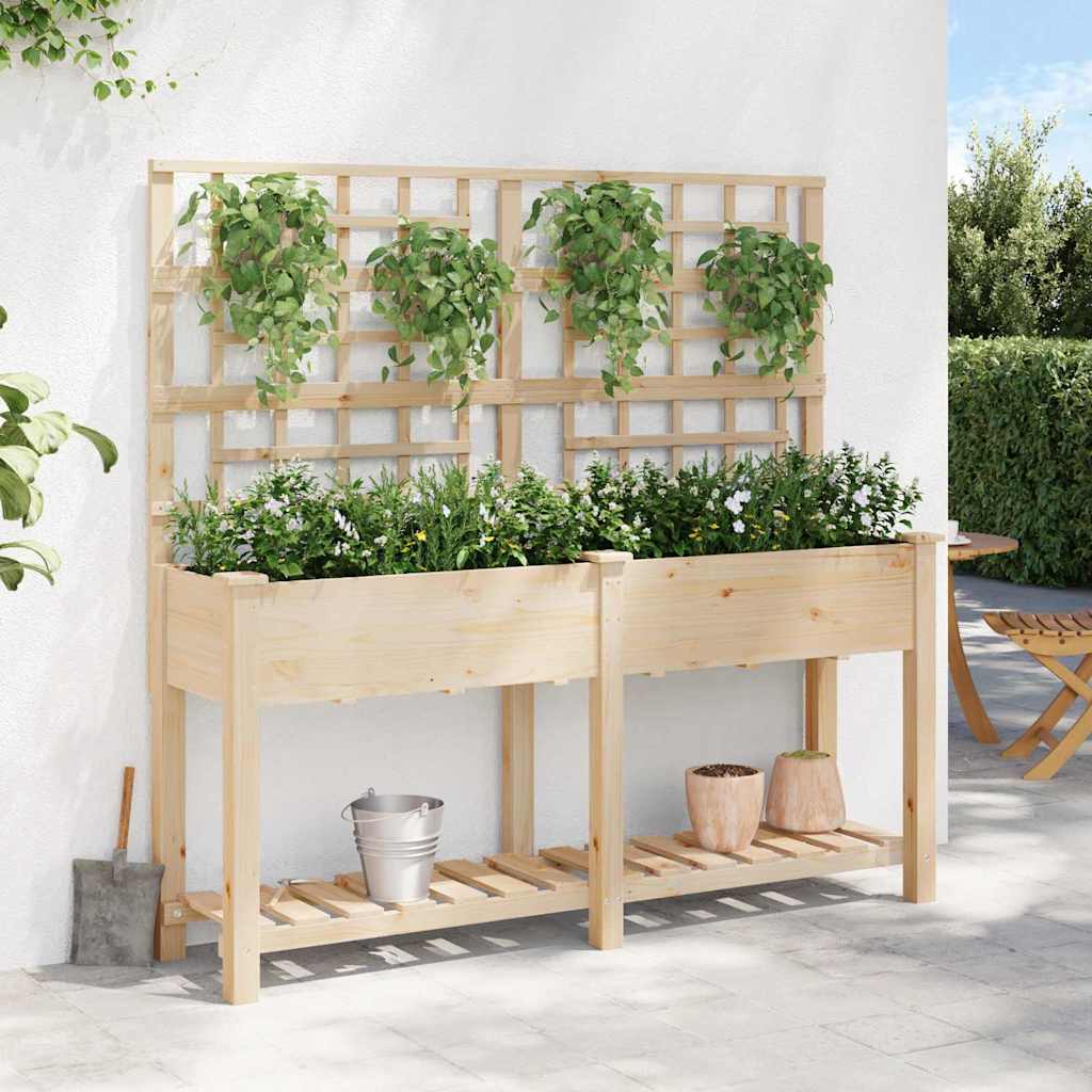 Trädgårdsplanterare Beige 161 x 46 x 152,5 cm Massivt Furu