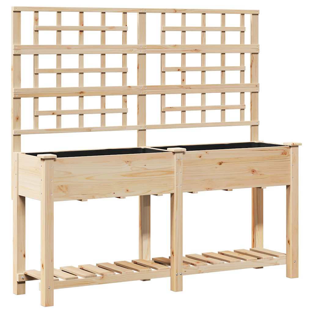 Trädgårdsplanterare Beige 161 x 46 x 152,5 cm Massivt Furu
