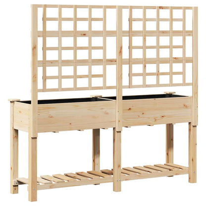 Trädgårdsplanterare Beige 161 x 46 x 152,5 cm Massivt Furu