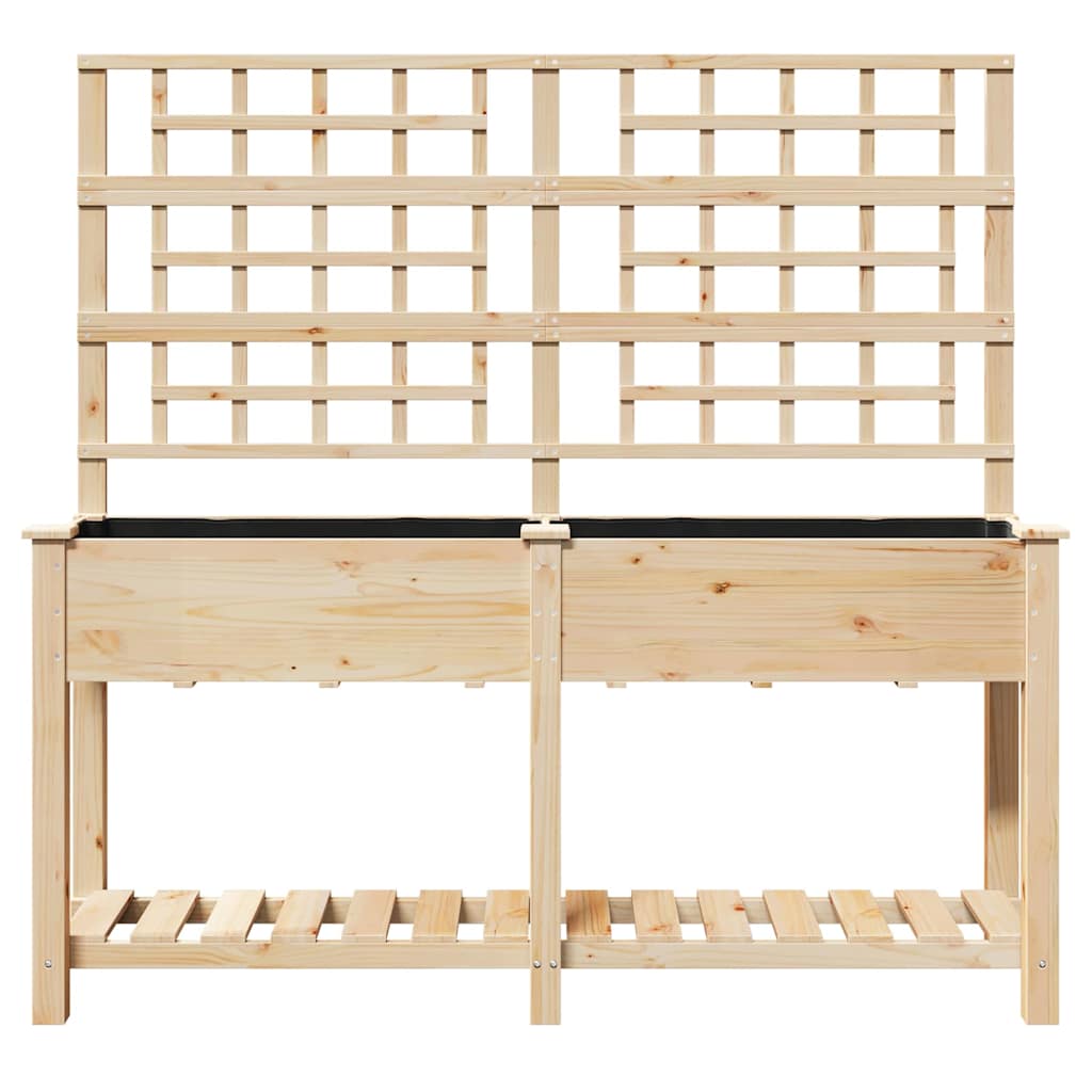 Trädgårdsplanterare Beige 161 x 46 x 152,5 cm Massivt Furu