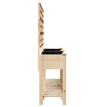 Trädgårdsplanterare Beige 161 x 46 x 152,5 cm Massivt Furu