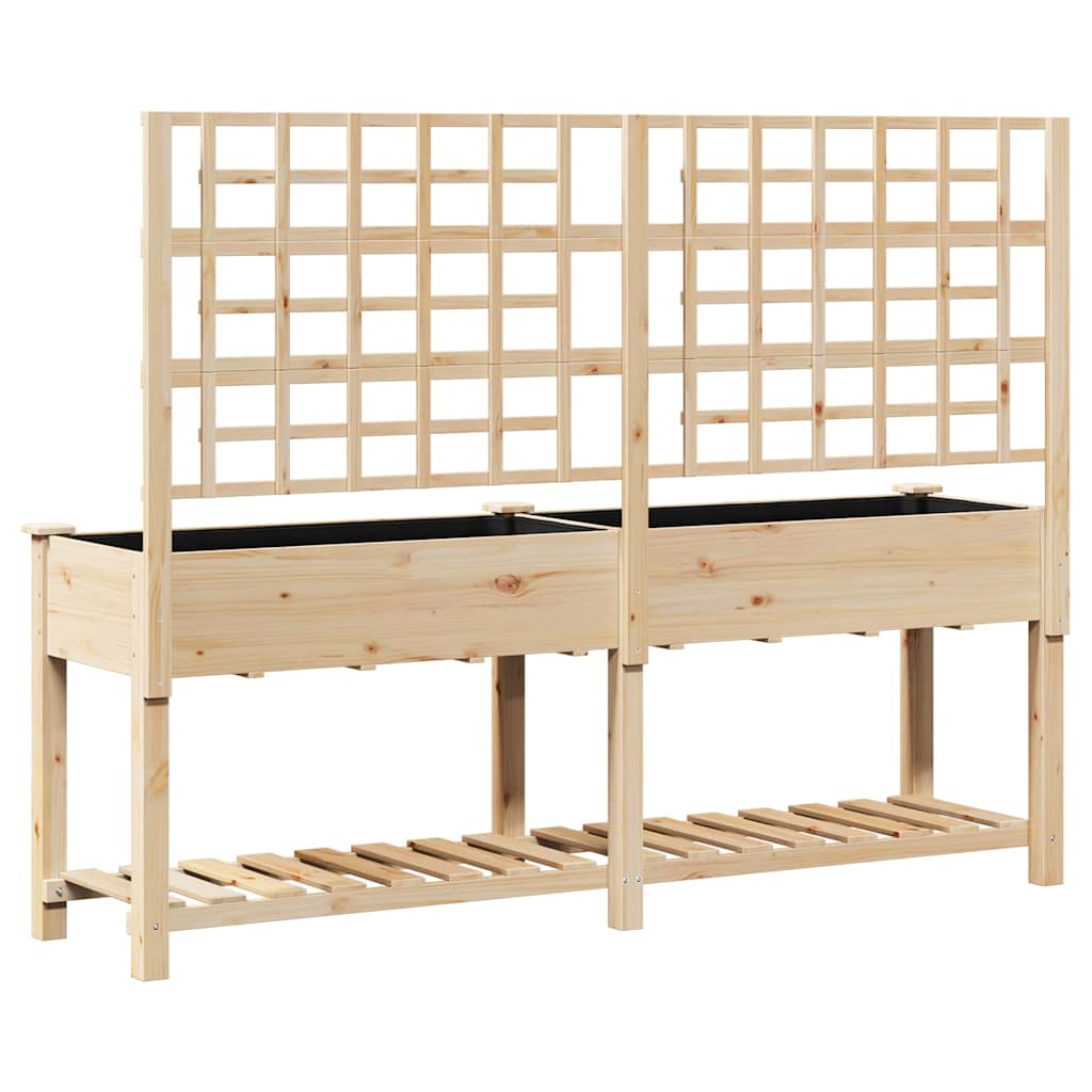 Trädgårdsplanterare Beige 203,5 x 54 x 152,5 cm Massivt Furu