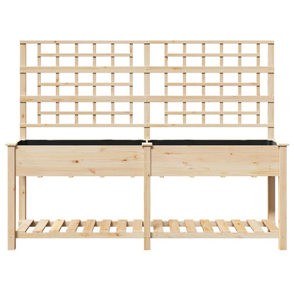 Trädgårdsplanterare Beige 203,5 x 54 x 152,5 cm Massivt Furu