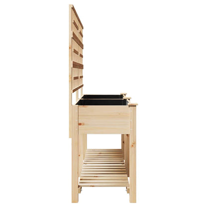 Trädgårdsplanterare Beige 203,5 x 54 x 152,5 cm Massivt Furu