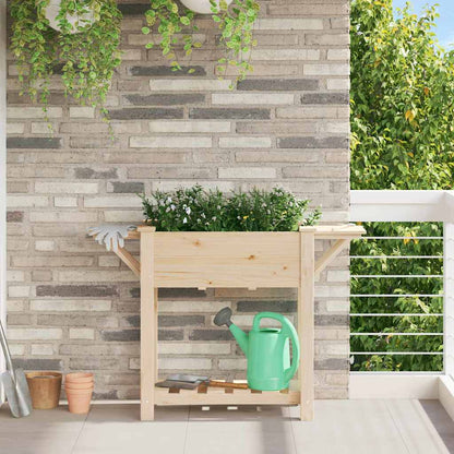 Trädgårdsplanterare Beige 111 x 37 x 76,5 cm Massivt Furu
