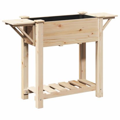 Trädgårdsplanterare Beige 111 x 37 x 76,5 cm Massivt Furu