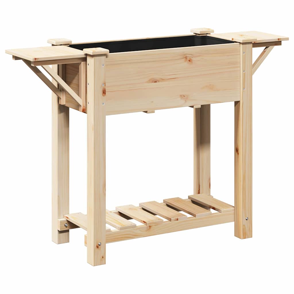 Trädgårdsplanterare Beige 111 x 37 x 76,5 cm Massivt Furu