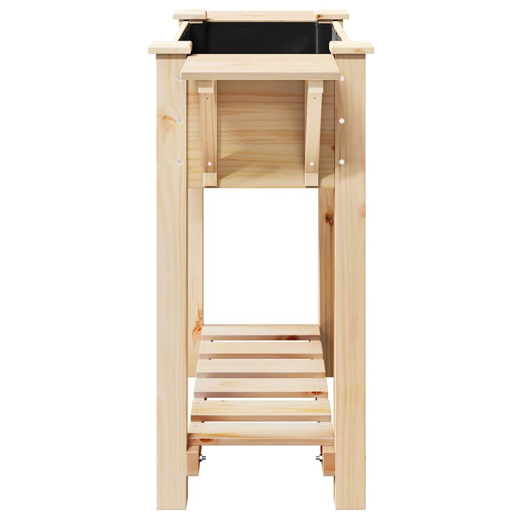 Trädgårdsplanterare Beige 111 x 37 x 76,5 cm Massivt Furu
