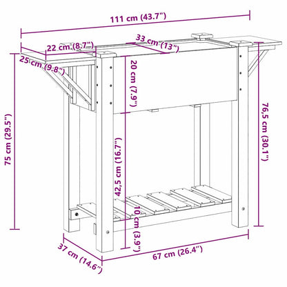 Trädgårdsplanterare Beige 111 x 37 x 76,5 cm Massivt Furu