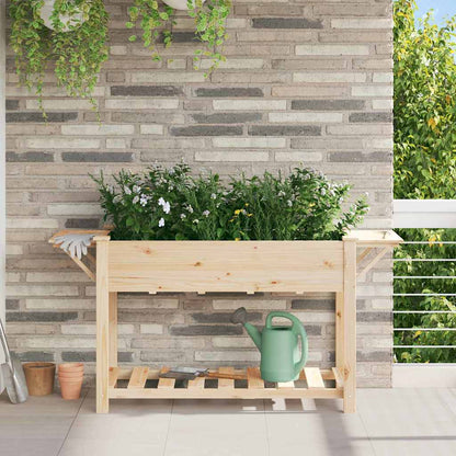 Trädgårdsplanterare Beige 155 x 59 x 76,5 cm Massivt Furu