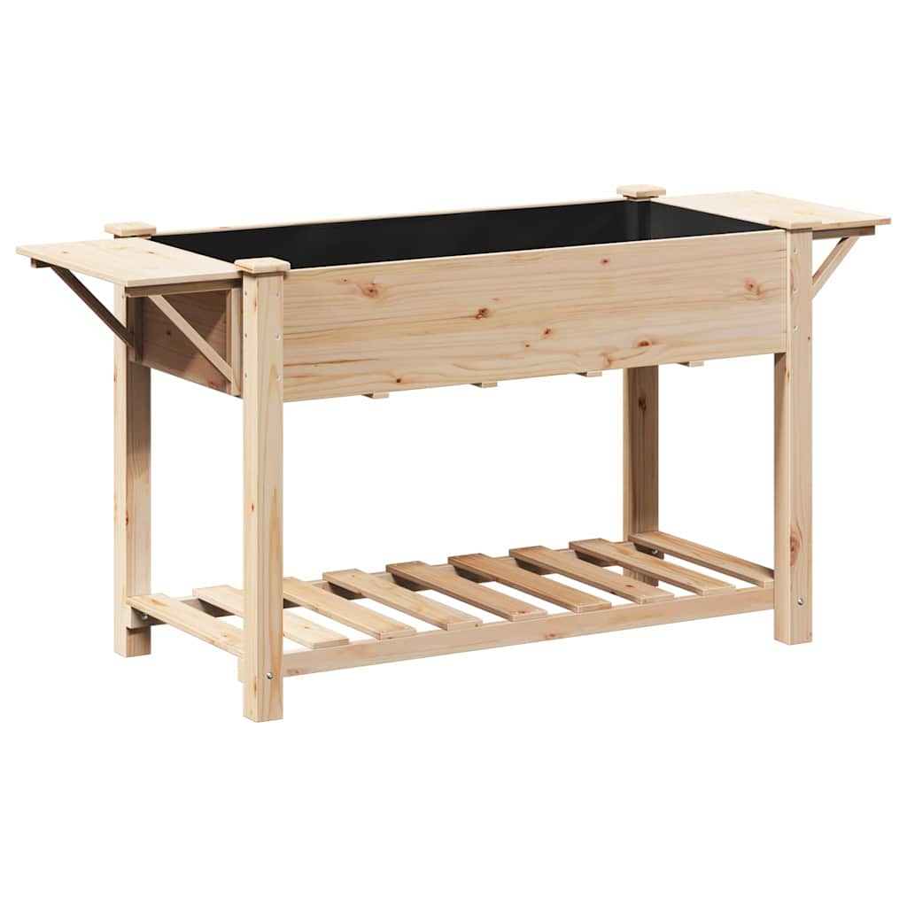 Trädgårdsplanterare Beige 155 x 59 x 76,5 cm Massivt Furu