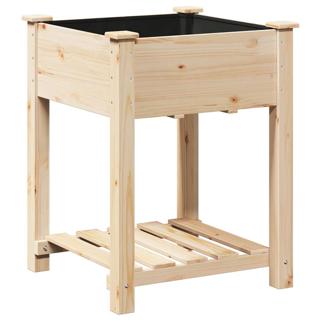 Trädgårdsplanterare Beige 60,5 x 60 x 76,5 cm Massivt Furu