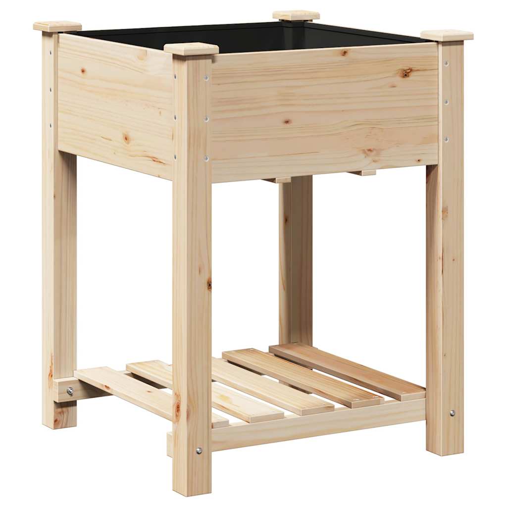 Trädgårdsplanterare Beige 60,5 x 60 x 76,5 cm Massivt Furu