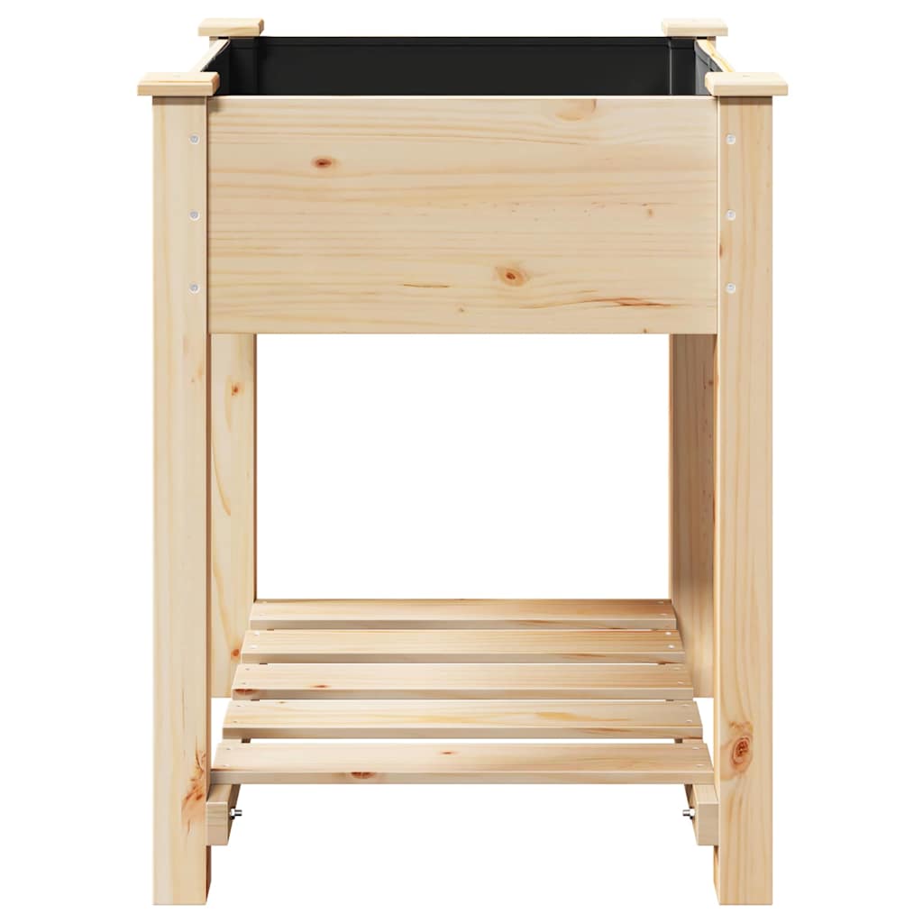 Trädgårdsplanterare Beige 60,5 x 60 x 76,5 cm Massivt Furu