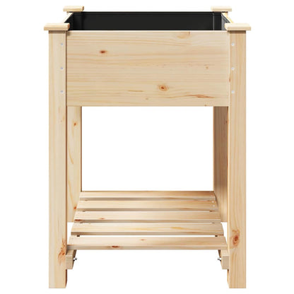 Trädgårdsplanterare Beige 60,5 x 60 x 76,5 cm Massivt Furu