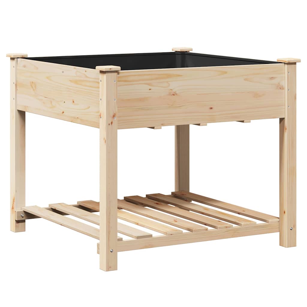 Trädgårdsplanterare Beige 90 x 90 x 76,5 cm Massivt Furu