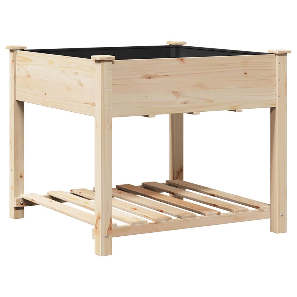 Trädgårdsplanterare Beige 90 x 90 x 76,5 cm Massivt Furu