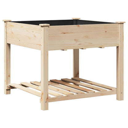 Trädgårdsplanterare Beige 90 x 90 x 76,5 cm Massivt Furu