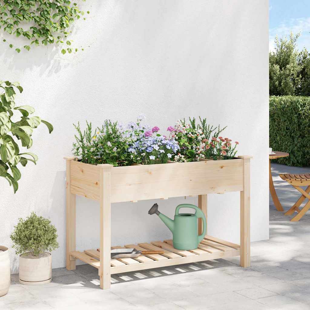 Trädgårdsplanterare Beige 115 x 59 x 76,5 cm Massivt Furu