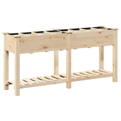 Trädgårdsplanterare Beige 161,5 x 45 x 76,5 cm Massivt Furu