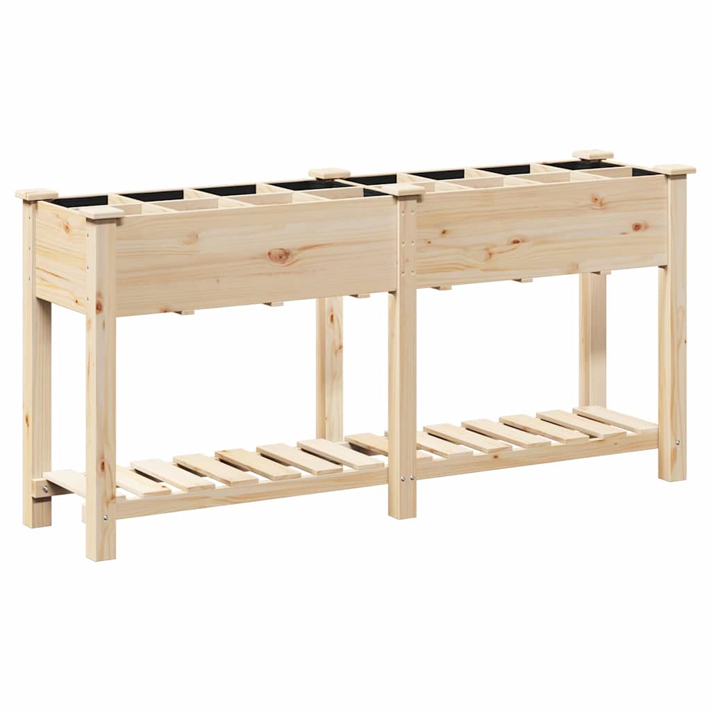 Trädgårdsplanterare Beige 161,5 x 45 x 76,5 cm Massivt Furu