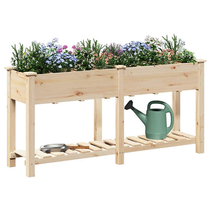 Trädgårdsplanterare Beige 161,5 x 45 x 76,5 cm Massivt Furu