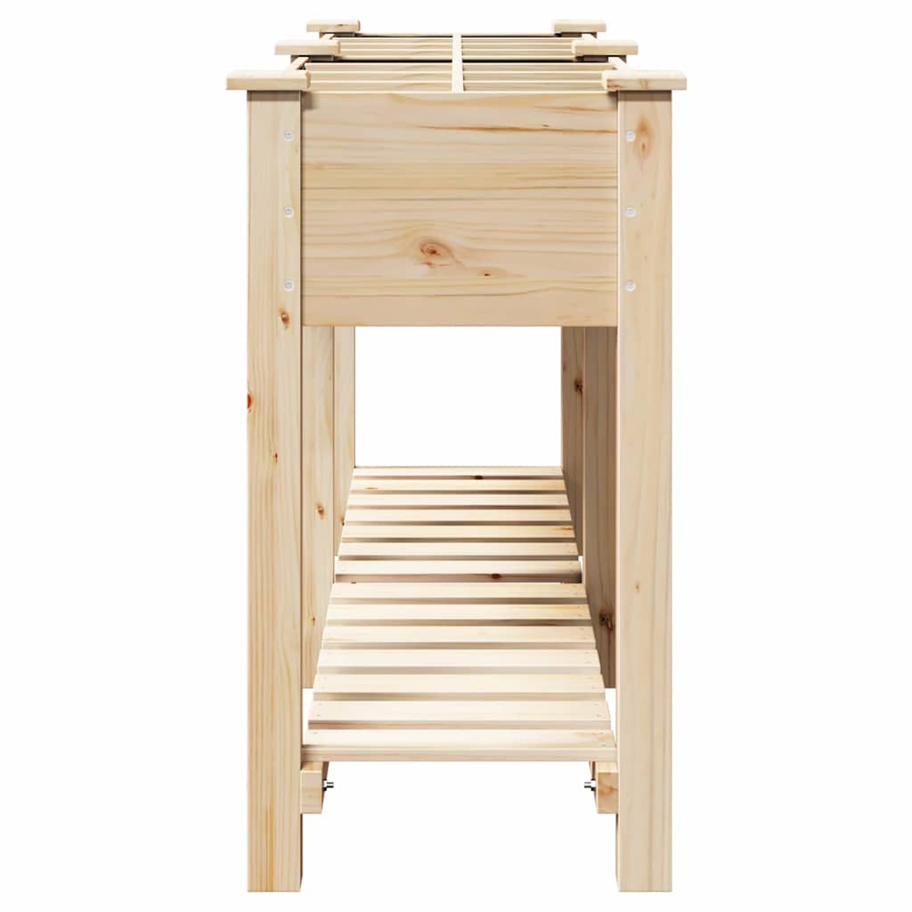 Trädgårdsplanterare Beige 161,5 x 45 x 76,5 cm Massivt Furu